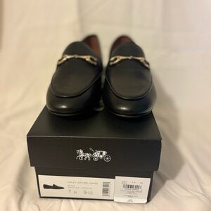 Coach Black Leather Loafers for Women